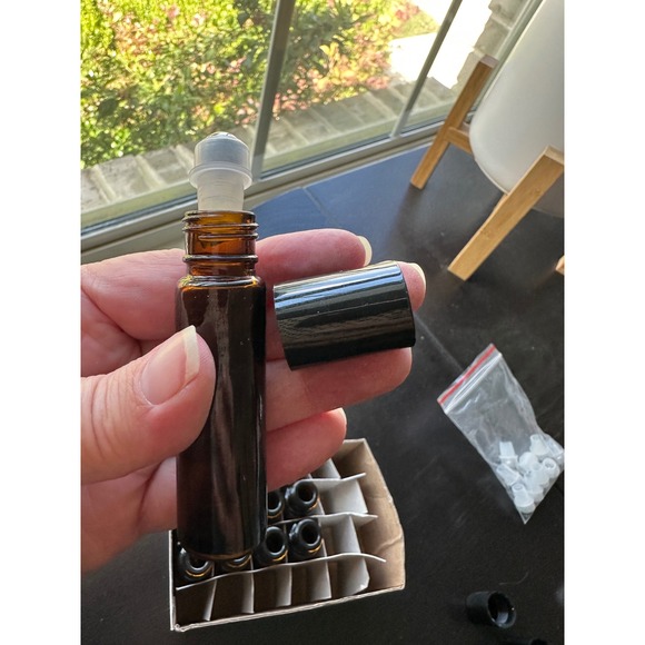 Accessories - Glass Essential Oil Roller Bottle Set with Gemstone and Steel Roller Balls
